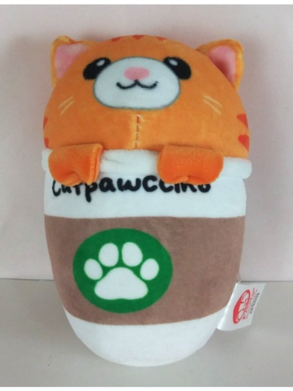 Fiesta Catpawccino Cute Orange Tabby Cat Coffee 6" Plush